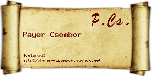 Payer Csombor névjegykártya